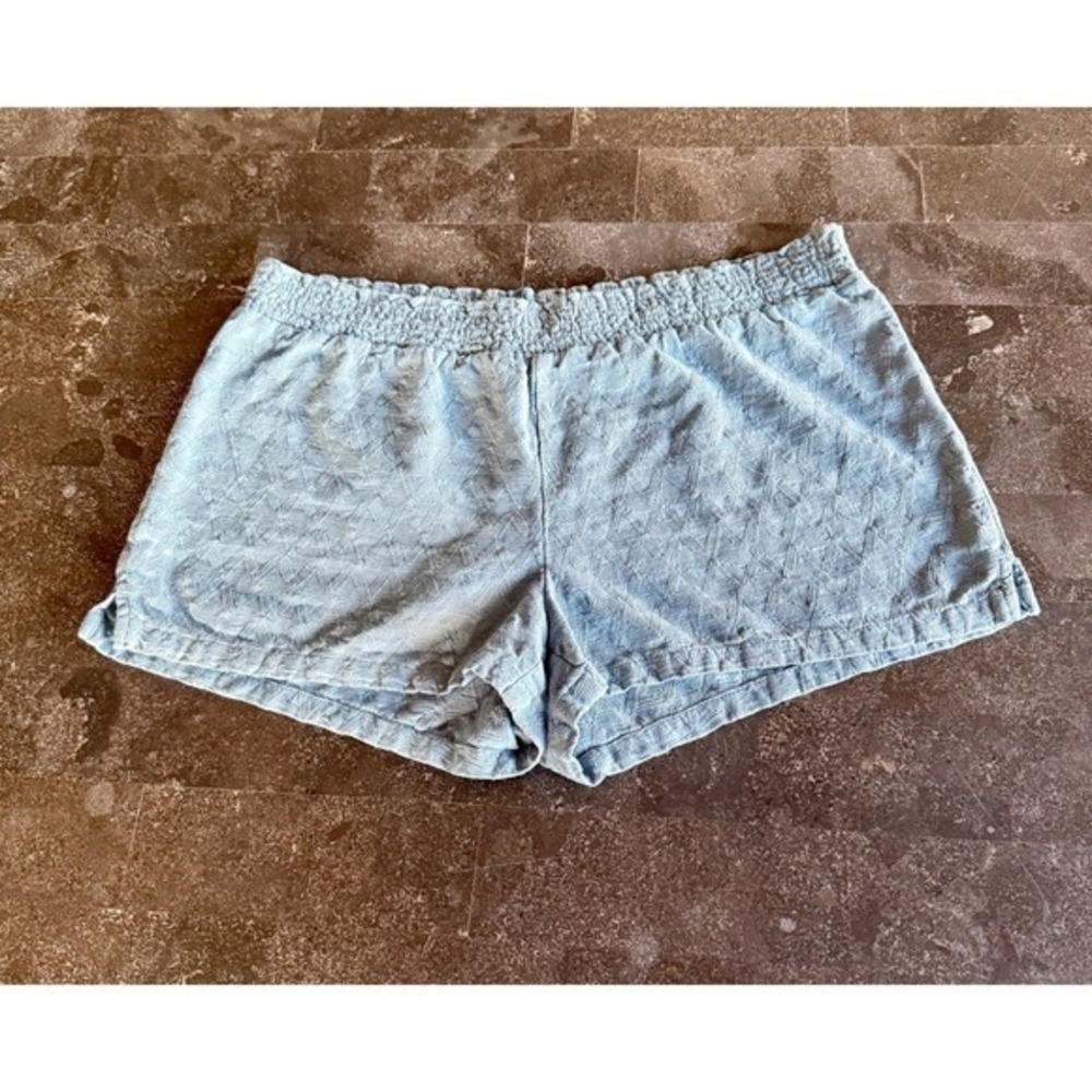 Madewell Women's Smocked Waist Shorts Blue Geometric Pattern Size‎ M